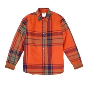 Levi's-Orange Button-Down Flannel Crumb Jacket - S